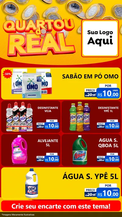 Modelo de TV para TV Vertical com o tema Quartou do Real para Produtos de Limpeza