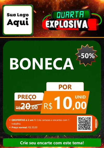 Modelo de Cartaz para Cartaz A4 Vertical com o tema Quarta Explosiva para Brinquedos