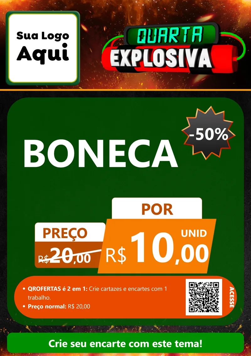 Modelo de Cartaz para Cartaz A4 Vertical com o tema Quarta Explosiva para Brinquedos