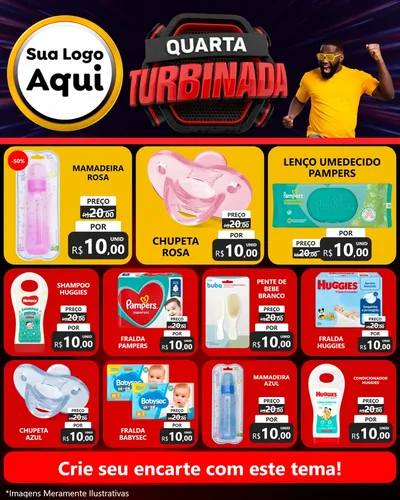 Modelo de Rede Social para Feed Instagram com o tema Quarta Turbinada para Bebês