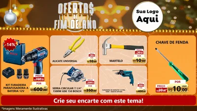 Modelo de TV para TV Horizontal com o tema Ofertas de Fim de Ano para Maquinas e Ferramentas