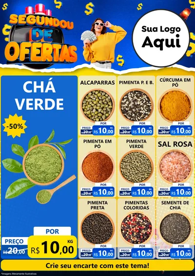 Modelo de Encarte para Encarte A4 Vertical com o tema Segundou de Ofertas para Produtos Naturais