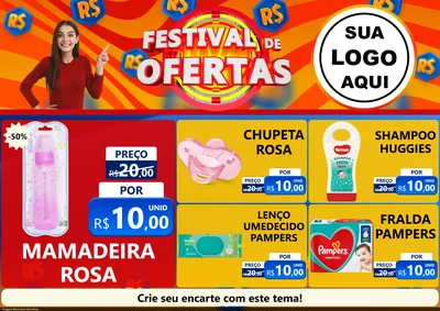 Modelo de Encarte para Encarte A4 Horizontal com o tema Festival de Ofertas para Bebês