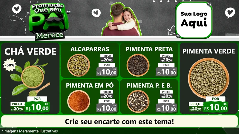Modelo de TV para TV Horizontal com o tema Promoção Que seu Pai Merece para Produtos Naturais