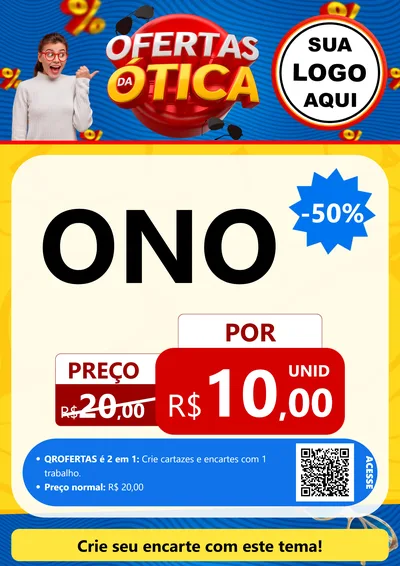 Modelo de Cartaz para Cartaz A4 Vertical com o tema Ofertas da Ótica para Óticas