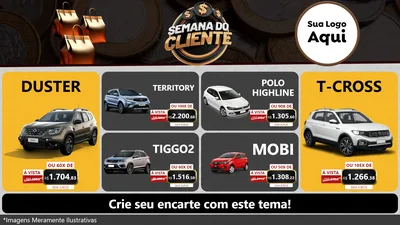 Modelo de TV para TV Horizontal com o tema Semana do Cliente para Concessionaria de Carros