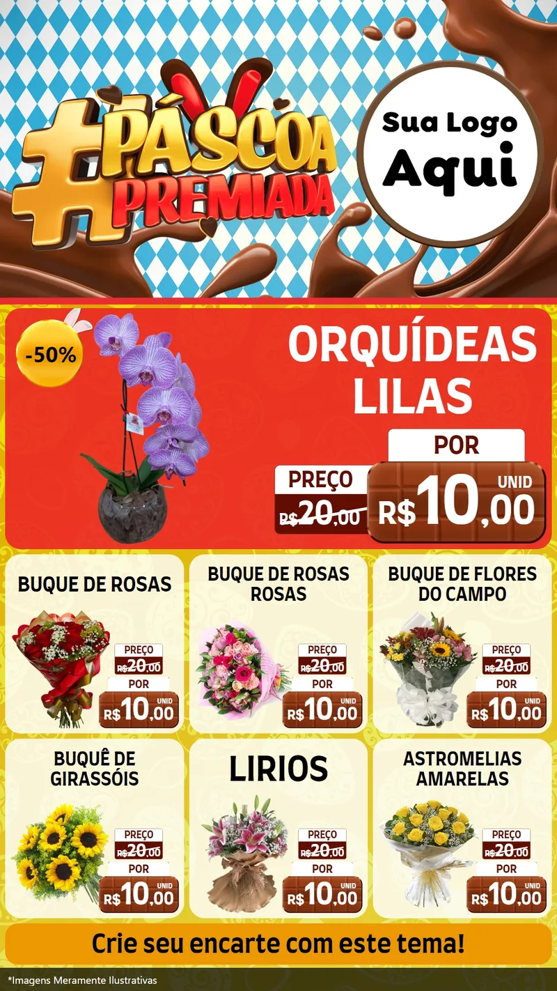 Modelo de Rede Social para Stories com o tema Páscoa Premiada para Floricultura e jardim