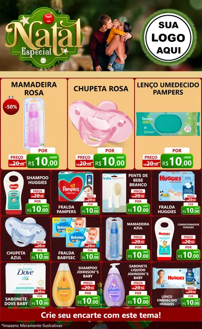 Modelo de Encarte para Encarte Grande com o tema Natal Especial para Bebês