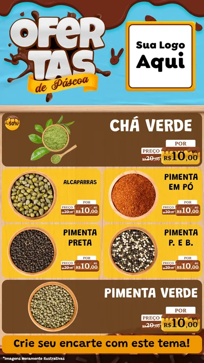 Modelo de TV para TV Vertical com o tema Ofertas de Páscoa para Produtos Naturais