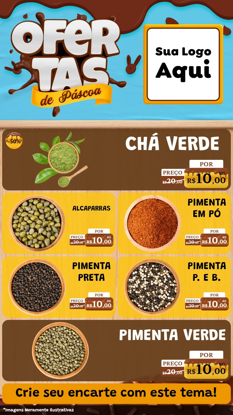 Modelo de TV para TV Vertical com o tema Ofertas de Páscoa para Produtos Naturais