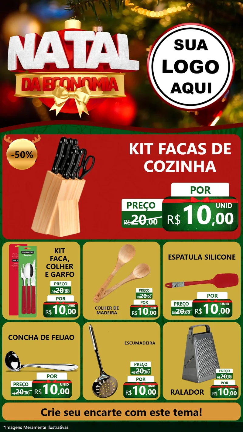 Modelo de Rede Social para Stories com o tema Natal da Economia para Utilidades Domésticas