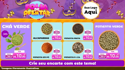 Modelo de TV para TV Horizontal com o tema Folia de Ofertas para Produtos Naturais