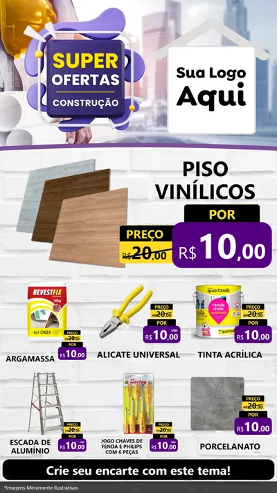 Modelo de Rede Social para Stories com o tema Super Ofertas - Construção para Material para Construção