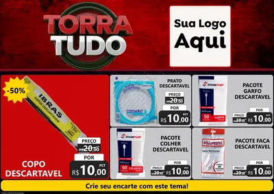 Modelo de Encarte para Encarte A4 Horizontal com o tema Torra Tudo para Embalagens