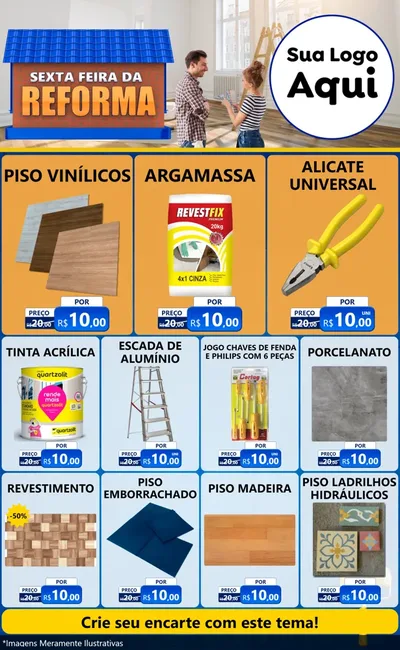 Modelo de Encarte para Encarte Grande com o tema Sexta-feira da Reforma para Material para Construção