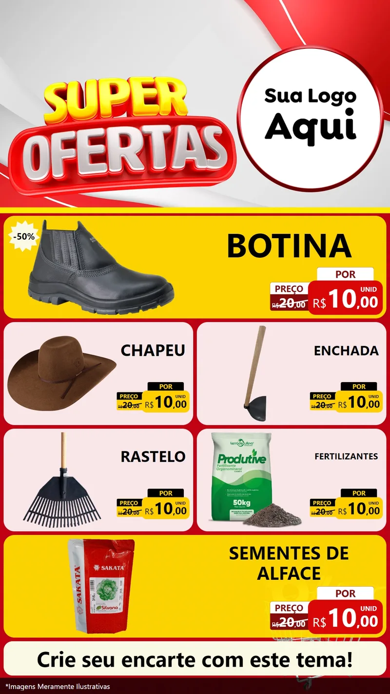 Modelo de TV para TV Vertical com o tema Super Ofertas para Agropecuária