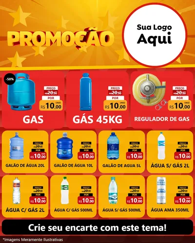 Modelo de Rede Social para Feed Instagram com o tema Promoção para Água e gás