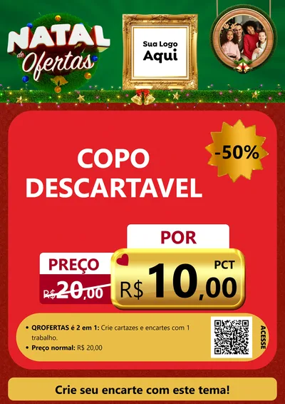 Modelo de Cartaz para Cartaz A4 Vertical com o tema Natal de Ofertas para Embalagens