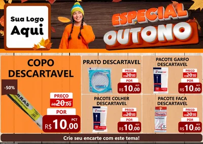 Modelo de Encarte para Encarte A4 Horizontal com o tema Especial Outono para Embalagens