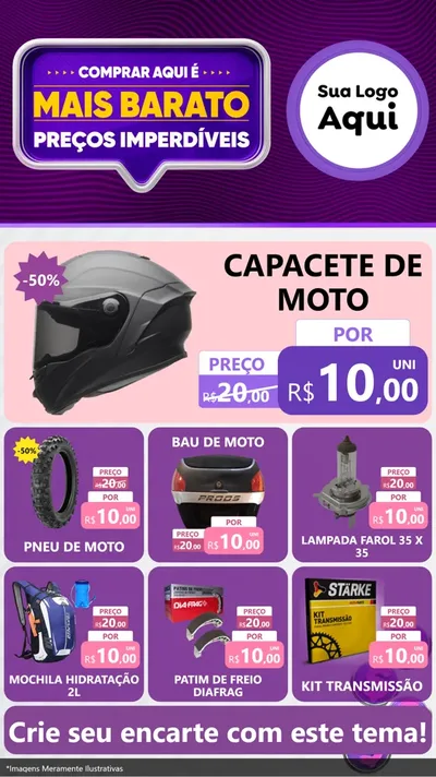 Modelo de Rede Social para Stories com o tema Mais Barato para Moto peças