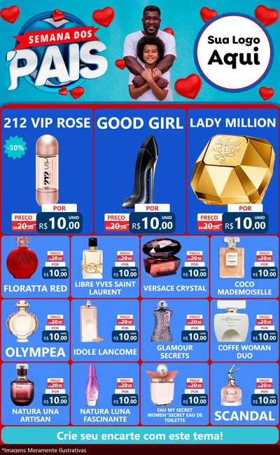 Modelo de Encarte para Encarte Grande com o tema Semana Dos Pais para Perfumes
