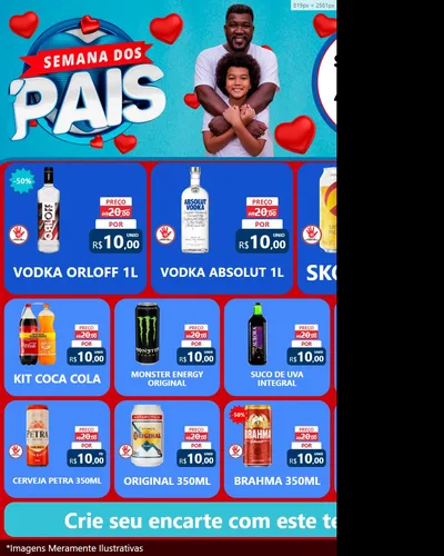 Modelo de Rede Social para Feed Instagram com o tema Semana Dos Pais para Distribuidora de bebidas