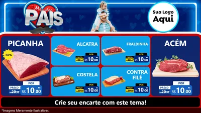 Modelo de TV para TV Horizontal com o tema Mês Dos Pais para Açougue