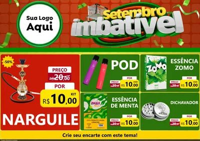 Modelo de Encarte para Encarte A4 Horizontal com o tema Setembro Imbatível para Tabacaria