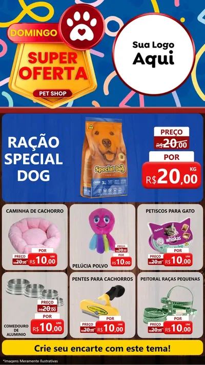 Modelo de Rede Social para Stories com o tema Domingo Super Oferta Pet Shop para Pet Shop