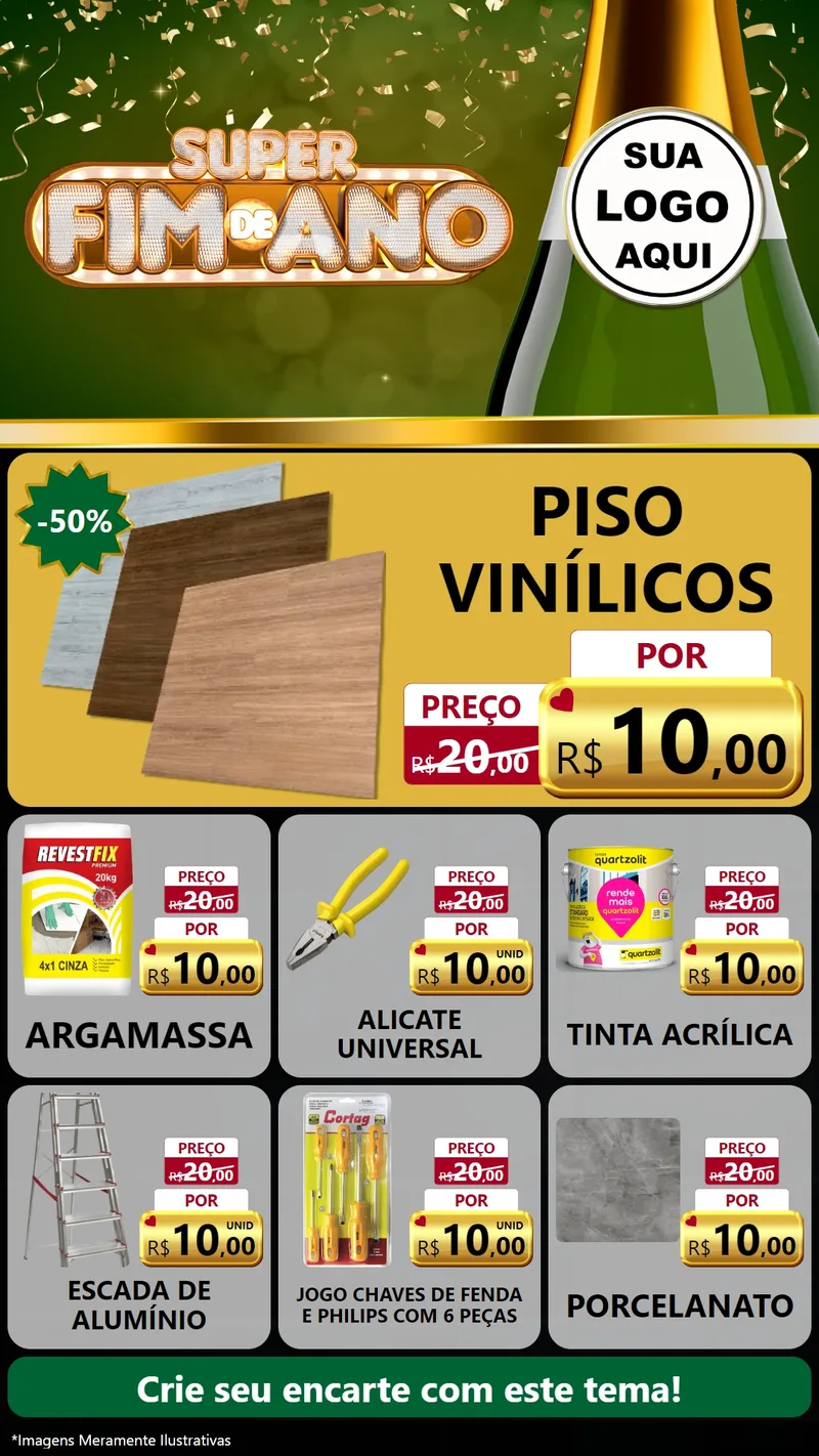 Modelo de Rede Social para Stories com o tema Super Fim de Ano para Material para Construção