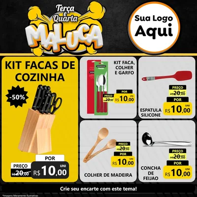 Modelo de Rede Social para Feed Facebook com o tema Terça e Quarta Maluca para Utilidades Domésticas