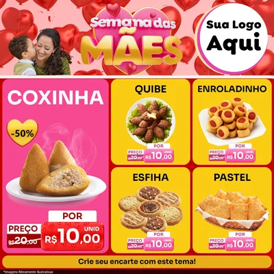 Modelo de Rede Social para Feed Facebook com o tema Semana Das Mães para Salgadaria