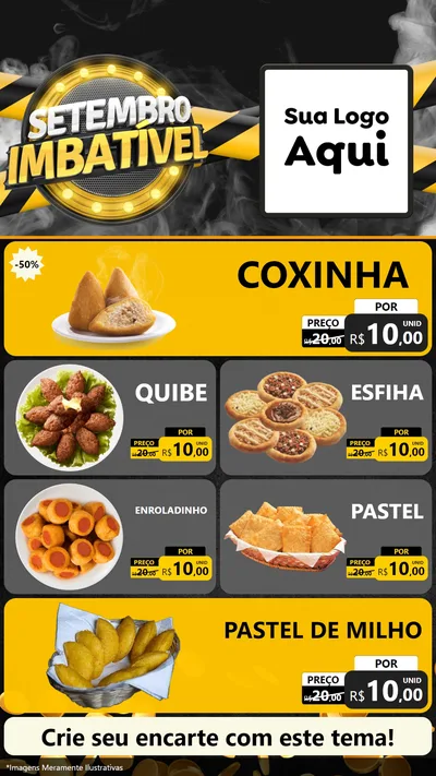 Modelo de TV para TV Vertical com o tema Setembro Imbatível para Salgadaria