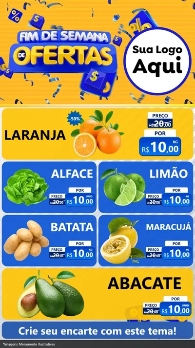 Modelo de TV para TV Vertical com o tema Fim de Semana de Ofertas para Hortifrúti