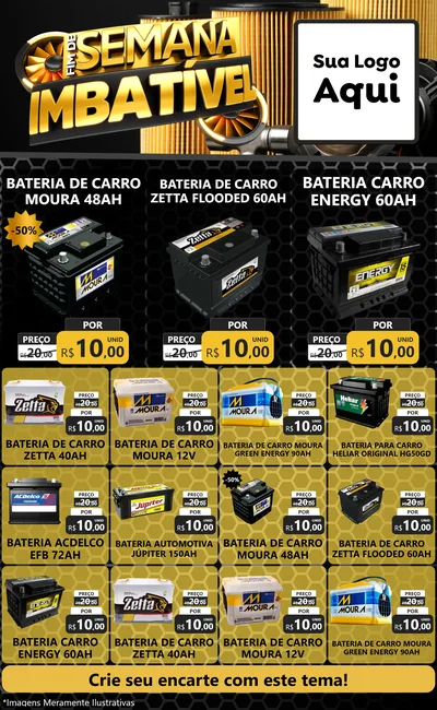Modelo de Encarte para Encarte Grande com o tema Fim de Semana Imbatível para Baterias Elétricas