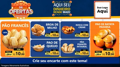 Modelo de TV para TV Horizontal com o tema Sábado de Ofertas Imperdíveis para Padaria