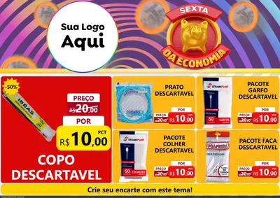 Modelo de Encarte para Encarte A4 Horizontal com o tema Sexta da Economia para Embalagens