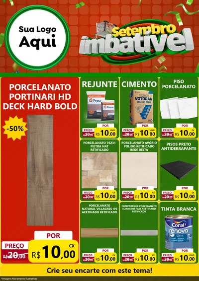 Modelo de Encarte para Encarte A4 Vertical com o tema Setembro Imbatível para Pisos e revestimentos