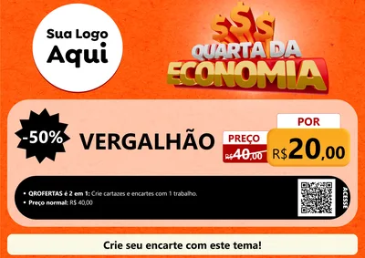 Modelo de Cartaz para Cartaz A4 Horizontal com o tema Quarta da Economia para Ferragens