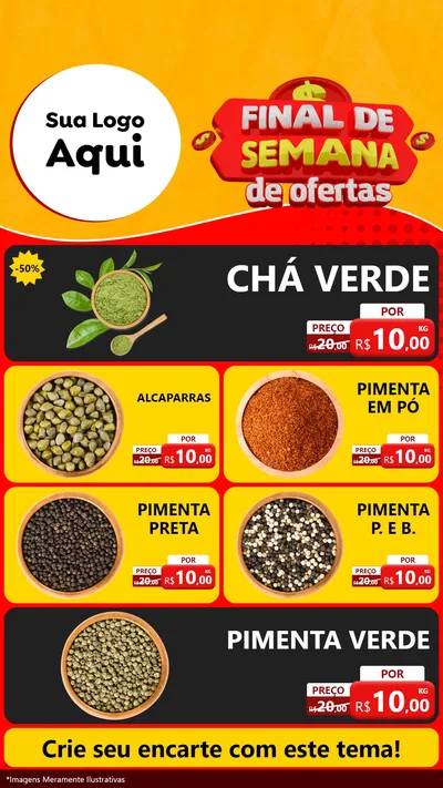 Modelo de TV para TV Vertical com o tema Final de Semana de Ofertas para Produtos Naturais
