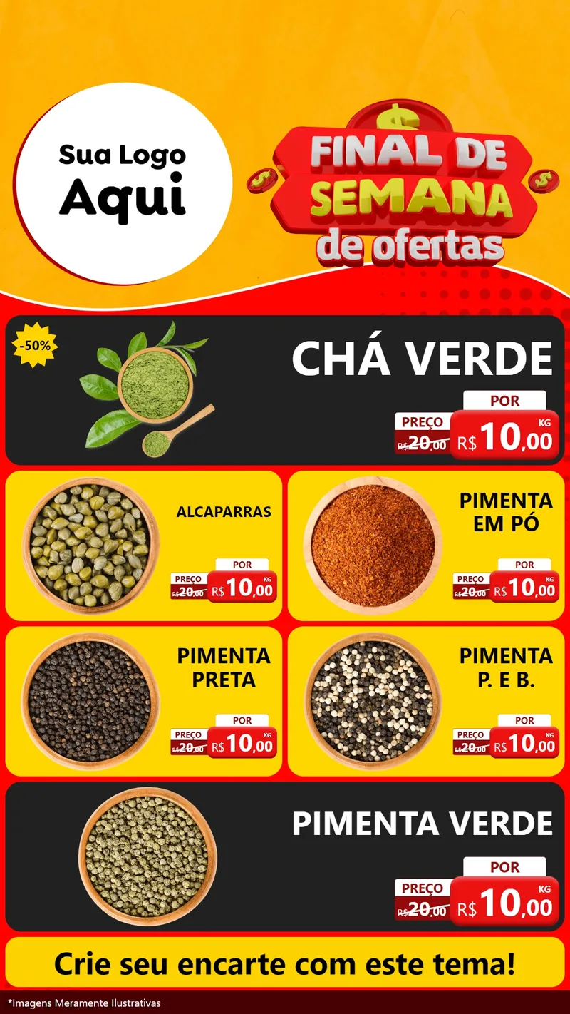 Modelo de TV para TV Vertical com o tema Final de Semana de Ofertas para Produtos Naturais