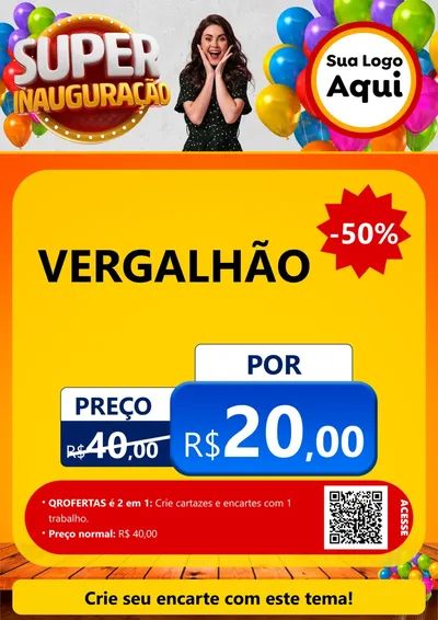 Modelo de Cartaz para Cartaz A4 Vertical com o tema Super Inauguração para Ferragens