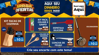 Modelo de TV para TV Horizontal com o tema Arraiá de Ofertas - Junina para Utilidades Domésticas