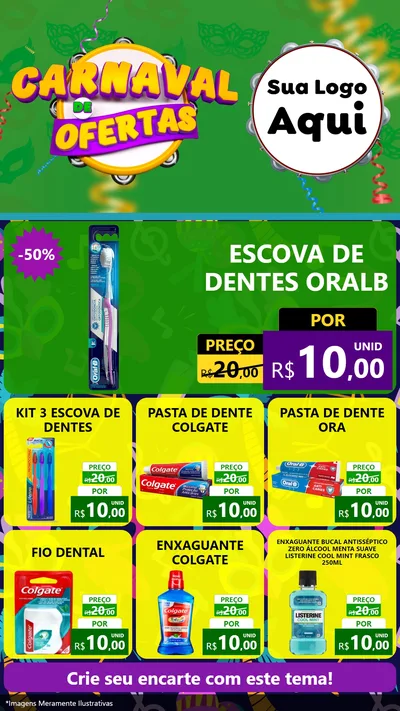 Modelo de Rede Social para Stories com o tema Carnaval de Ofertas para Higiene Pessoal