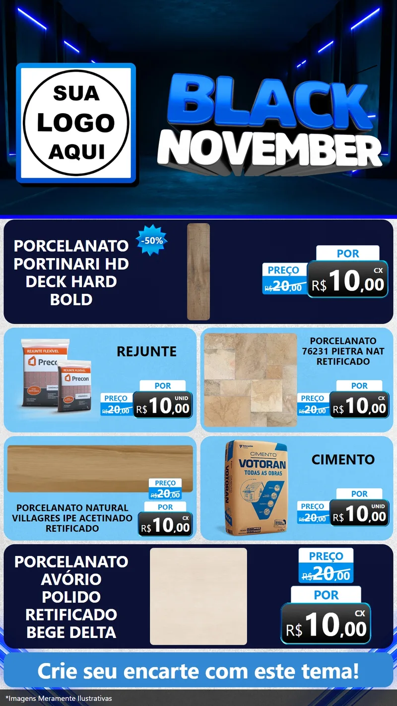 Modelo de TV para TV Vertical com o tema Black November para Pisos e revestimentos