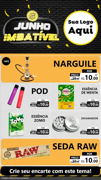 Modelo de TV para TV Vertical com o tema Junho Imbatível para Tabacaria
