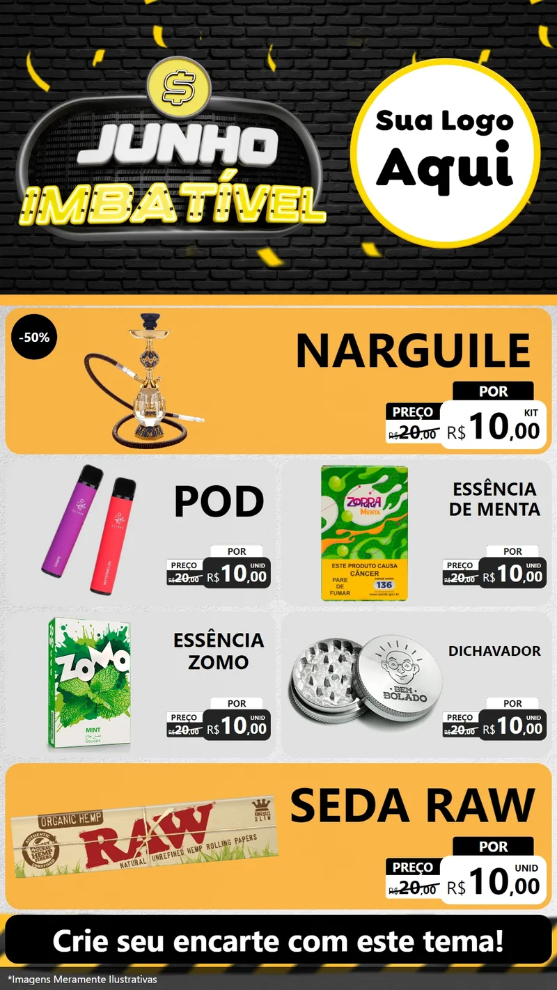 Modelo de TV para TV Vertical com o tema Junho Imbatível para Tabacaria