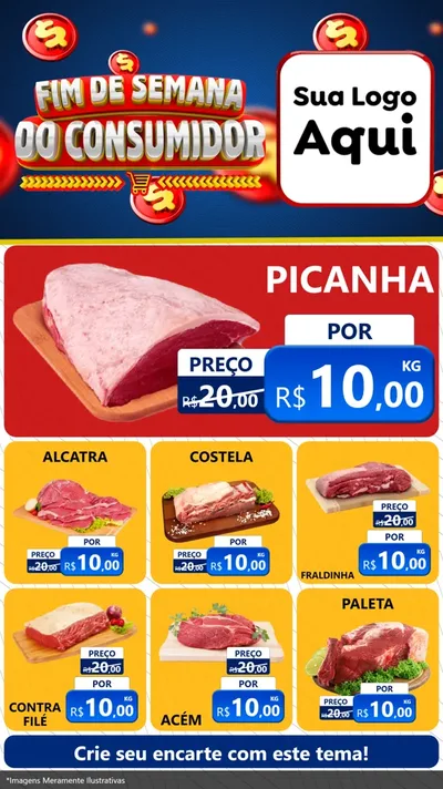 Modelo de Rede Social para Stories com o tema Fim de Semana do Consumidor para Açougue