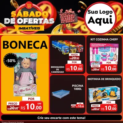Modelo de Rede Social para Feed Facebook com o tema Sábado de Ofertas Imbatíveis para Brinquedos