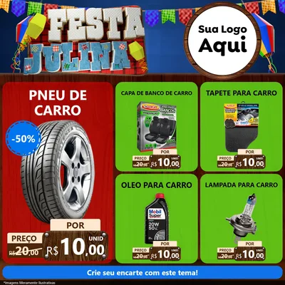 Modelo de Rede Social para Feed Facebook com o tema Festa Julina para Auto peças